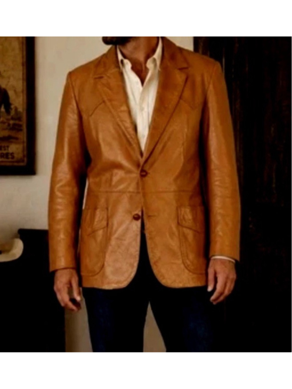 Vgt Sheplers M Leather Jacket (Tag 44 - Actual 40) Blazer Cognac Brown STUNNING!